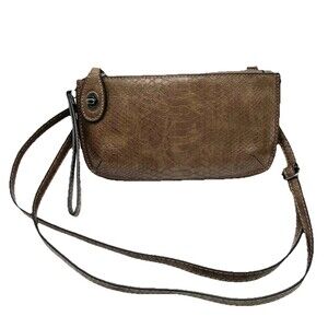 Joy Susan Mini Wristlet Clutch Faux Leather Crossbody Purse Croc Embossed